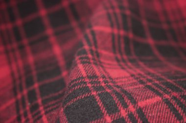 Kırmızı ekose flanel kumaş bez tartan hazır giyim tekstil