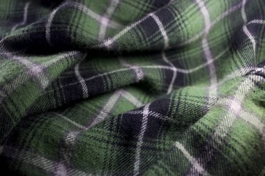 yeşil ekoseli flanel kumaş bez tartan hazır giyim tekstil
