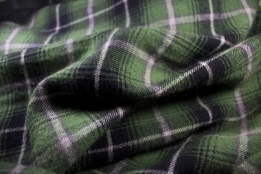 yeşil ekoseli flanel kumaş bez tartan hazır giyim tekstil