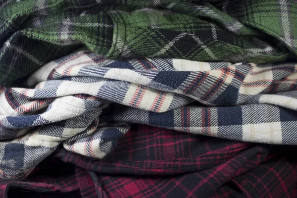 Rutig Flanell Tyg Trasa Tartan Plagget Textil — Stockfoto