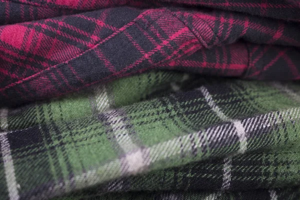 Rutig Flanell Tyg Trasa Tartan Plagget Textil — Stockfoto