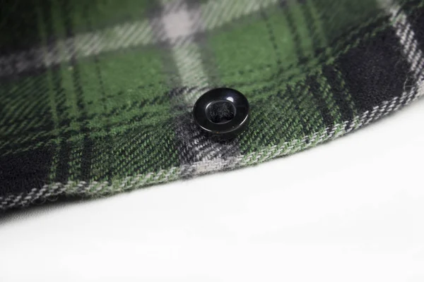 Зелена Плоска Фланелева Тканина Тартановий Одяг Текстиль — стокове фото