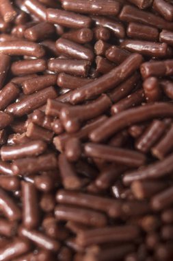 Çikolata parçacıklı makro doku detay fotoğraf