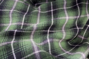 yeşil ekoseli flanel kumaş bez tartan hazır giyim tekstil