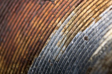 yağlı paslı metal plaka kapatmak makro sanat kadar