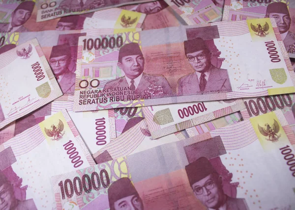 Tam Kare Zemin Olarak Endonezya Rupiah Para — Stok fotoğraf