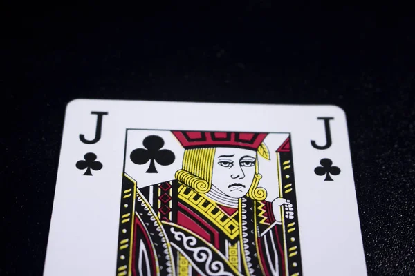 Jack Poker Kaart Donkere Zwarte Achtergrond — Stockfoto