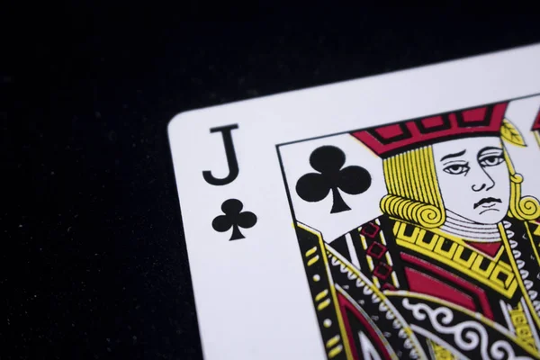 Покер Джек Карти Чорному Тлі Темно — стокове фото