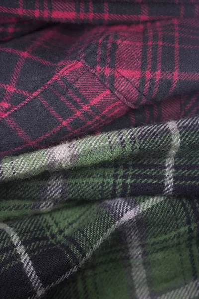 Плоска Фланелева Тканина Тартанового Одягу Текстиль — стокове фото