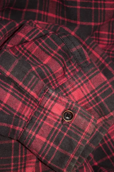 Red Plaid Flannel Fabric Cloth Tartan Garment Textile — Stock Photo, Image