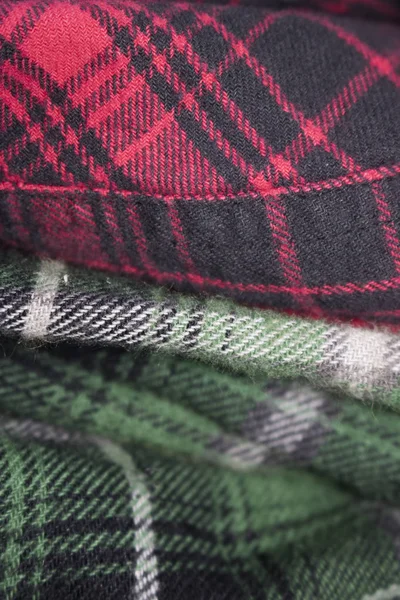 Rutig Flanell Tyg Trasa Tartan Plagget Textil — Stockfoto