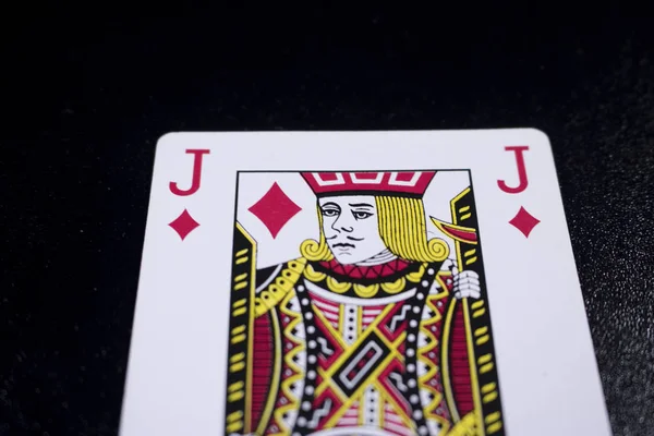 Покер Джек Карти Чорному Тлі Темно — стокове фото