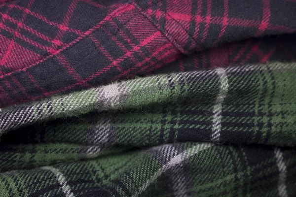 Rutig Flanell Tyg Trasa Tartan Plagget Textil — Stockfoto