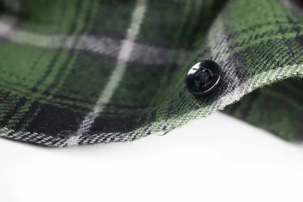 Tecido Flanela Xadrez Verde Tecido Tartan Vestuário Têxtil — Fotografia de Stock