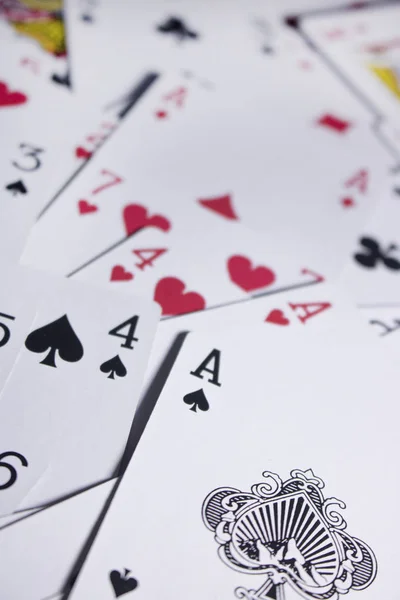 full frame of arranged poker cards as background