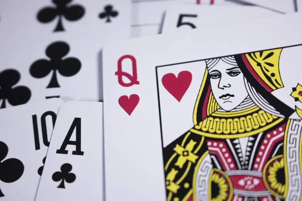Повна Рамка Упорядкованих Покерних Карт Фон — стокове фото