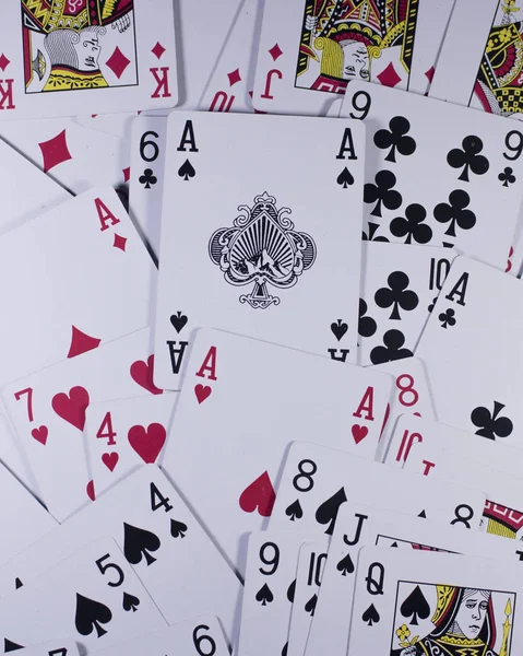 Teljes Méretű Rendezett Póker Kártya Mint Háttér — Stock Fotó