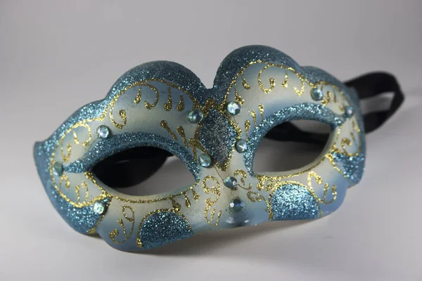 Blue Carnival Mask Masquerade Isolated Background — Stock Photo, Image