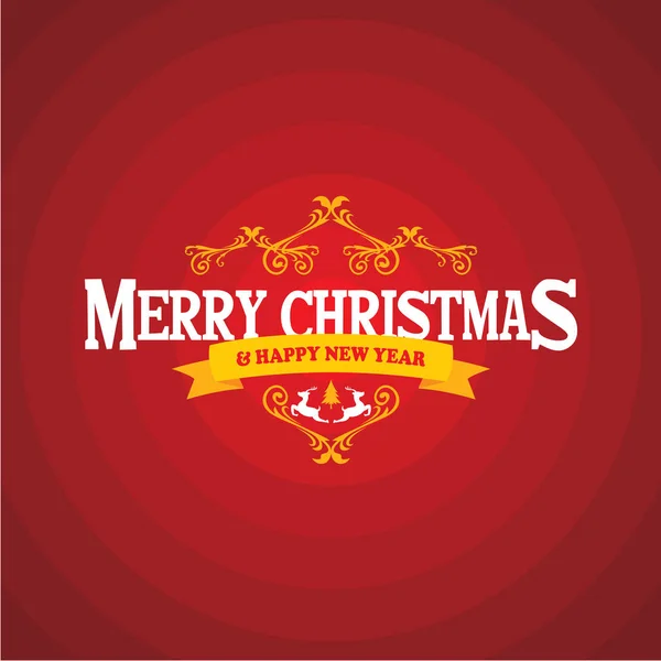 Счастливого Рождества Счастливого Нового Года Красном Фоне — стоковый вектор