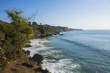 güzel bir plaj görünümü yaz tatil fotoğraf