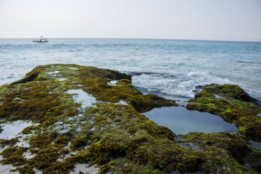 güzel bir plaj görünümü yaz tatil fotoğraf