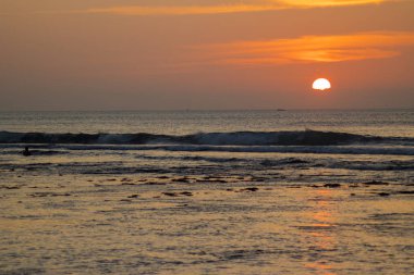 Beach view yaz tatil günbatımı fotoğraf
