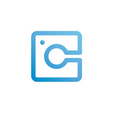 Beyaz arka plan üzerinde izole renkli kamera simgesinin vektör resmi