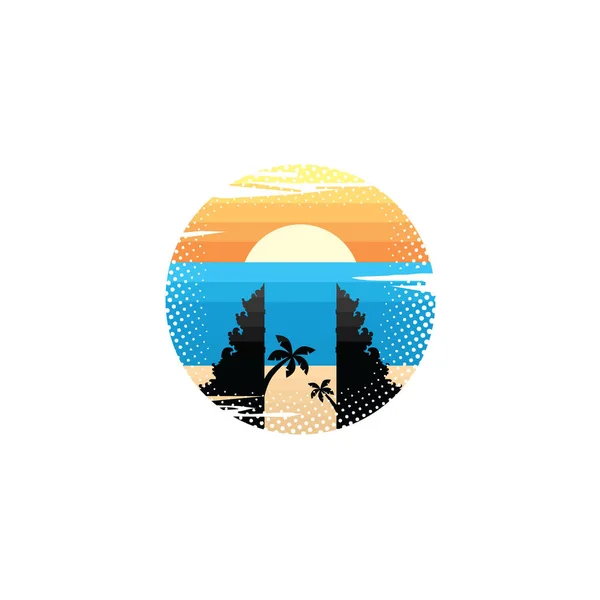 Illustration Vectorielle Île Tropique Océan Concept Vacances Été — Image vectorielle