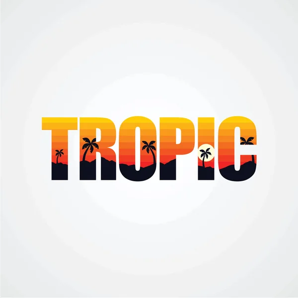 Illustration Vectorielle Lettrage Tropique Concept Vacances Été — Image vectorielle