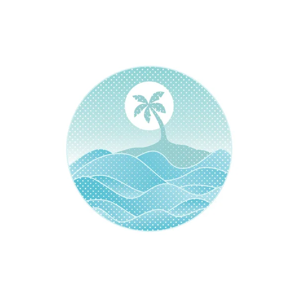 Vector Ilustración Isla Tropical Ingenio Palmera Concepto Vacaciones Verano — Vector de stock