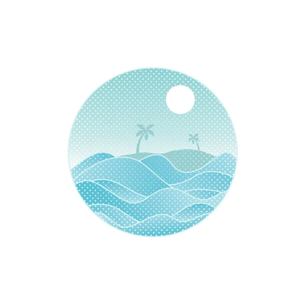 Vector Illustration Tropic Island Ocean Summer Vacation Concept — Stock Vector