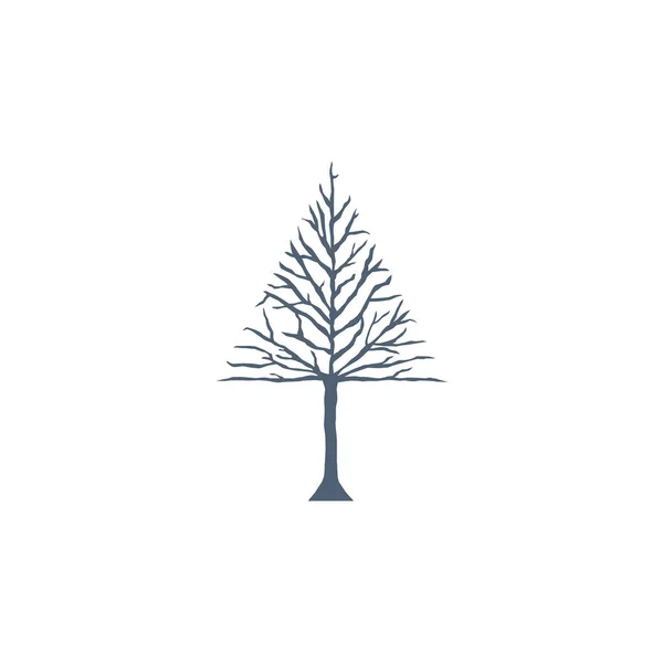 白い背景で隔離の支店を持つベクトル色の木のイラスト — ストックベクタ
