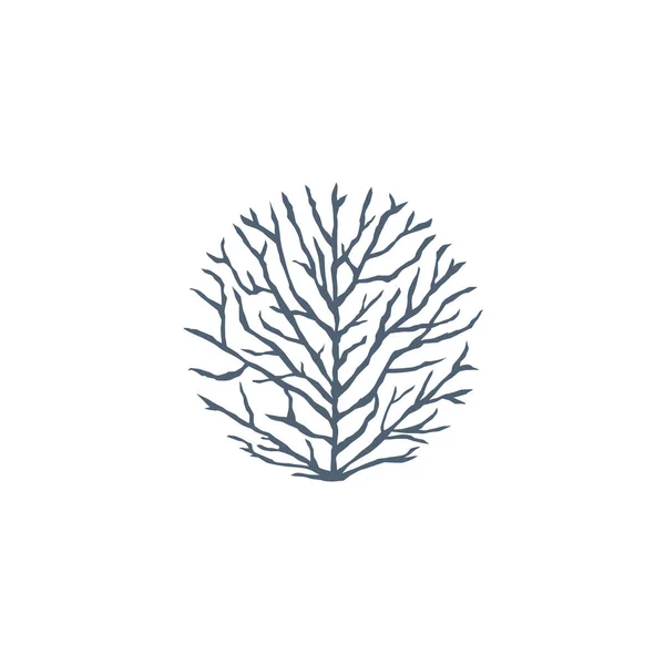 Εικονογράφηση Διάνυσμα Χρωματιστό Δέντρο Κλαδιά Που Απομονώνονται Λευκό Φόντο — Διανυσματικό Αρχείο