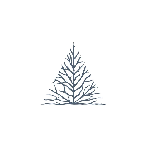 Εικονογράφηση Διάνυσμα Χρωματιστό Δέντρο Κλαδιά Που Απομονώνονται Λευκό Φόντο — Διανυσματικό Αρχείο