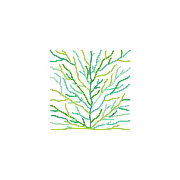 白い背景で隔離の支店を持つベクトル色の木のイラスト — ストックベクタ
