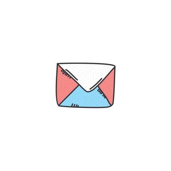 Vectorillustratie Van Gekleurde Envelop Symbool Geïsoleerd Witte Achtergrond — Stockvector