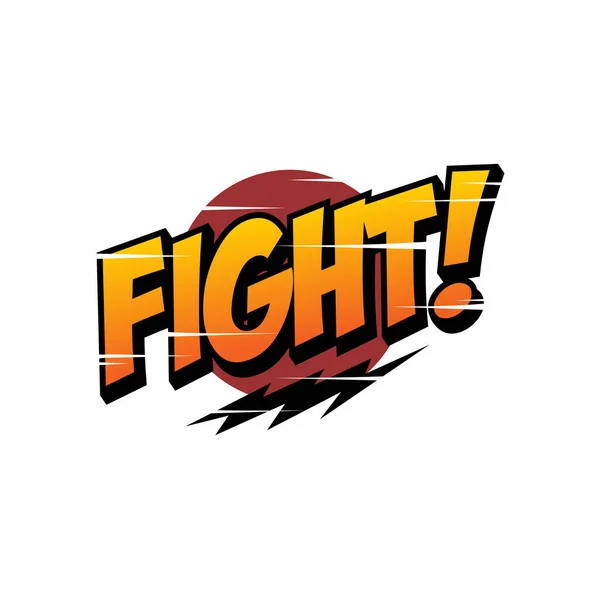 Fight Exclamation Mark Comics Sticker — Stock Vector