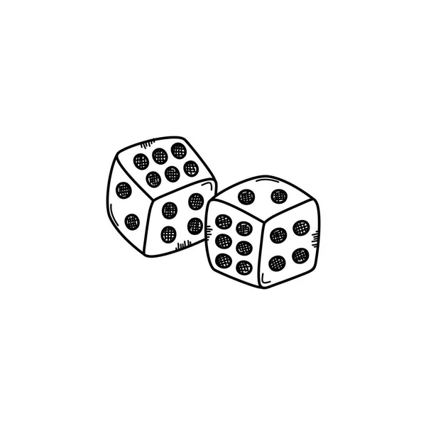 White Dice Vector Minimalistic Illustration — Stock Vector