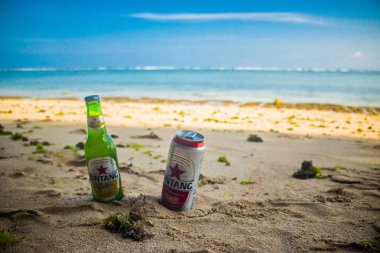 yaz tatil plaj Tema bira plajda ayaklı