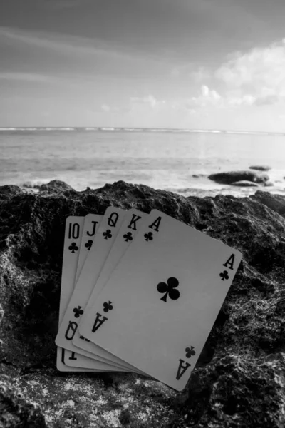 Club Royal Colore Carta Poker Tema Bianco Nero — Foto Stock