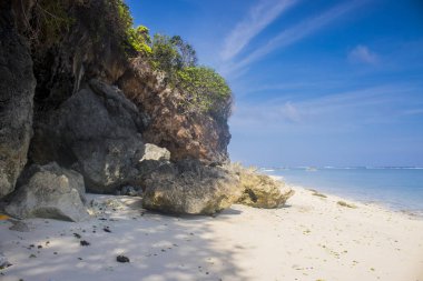 yaz tatil plaj görünümü mavi gökyüzü