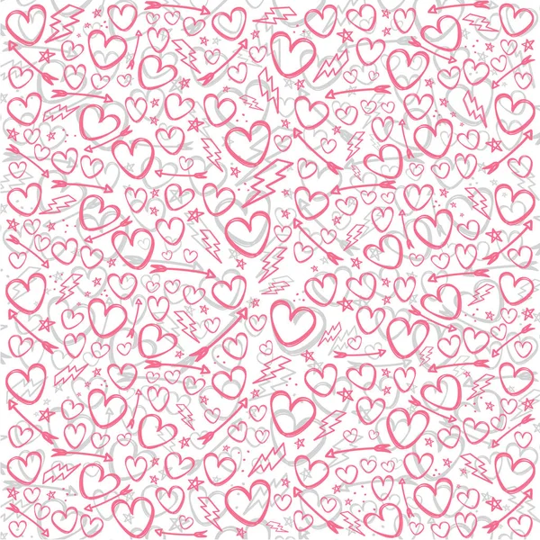 Hearts Nyilak Villámok Elszigetelt Fehér Background — Stock Vector