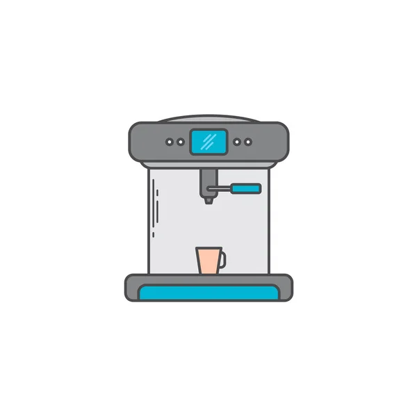 Ilustracja Wektorowa Minimalistyczny Automat Kawy Białym Tle — Wektor stockowy
