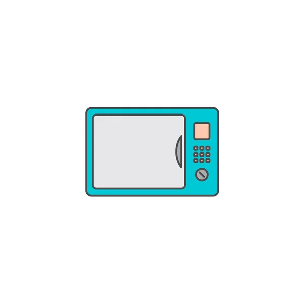 Minimalistic Vector Illustration Microwave Isolated White Background — Stock Vector