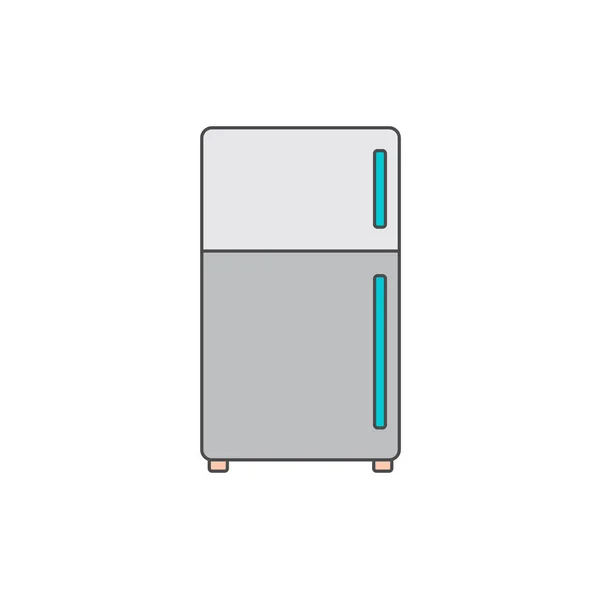 Beyaz Arka Plan Üzerinde Izole Buzdolabı Minimalist Vektör Çizim — Stok Vektör