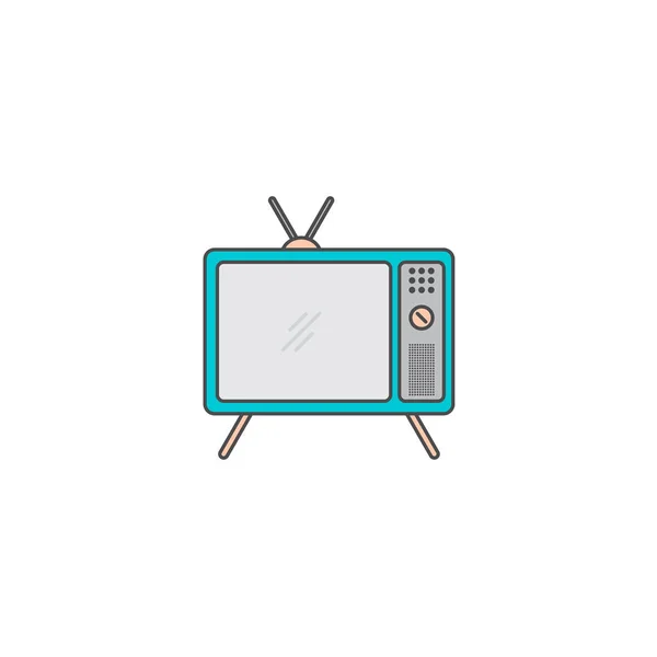 Μινιμαλιστική Διανυσματικά Εικονογράφηση Της Τηλεόρασης Που Απομονώνονται Λευκό Φόντο — Διανυσματικό Αρχείο
