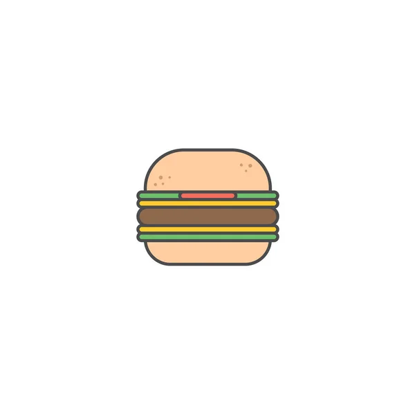 Illustrazione Vettoriale Minimalista Hamburger Isolato Sfondo Bianco — Vettoriale Stock