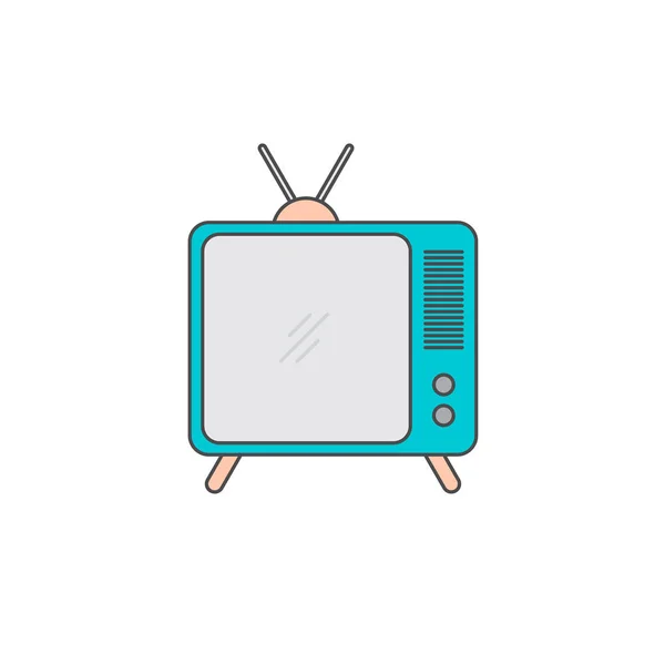 テレビは 白い背景で隔離のミニマルなベクトル イラスト — ストックベクタ