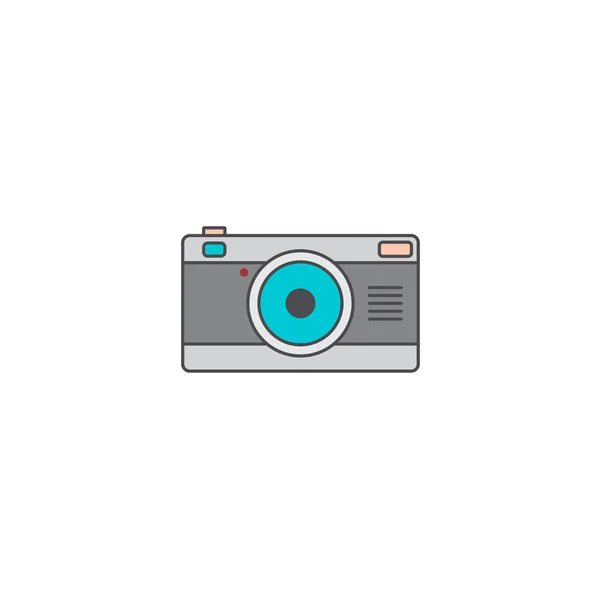Ilustração Vetorial Minimalista Câmera Fotográfica Isolada Fundo Branco —  Vetores de Stock