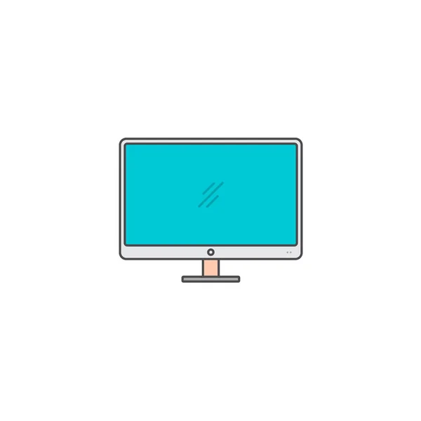 Kişisel Bilgisayar Ekran Minimalist Vektör Çizim — Stok Vektör